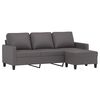 vidaXL 3-osobowa sofa z podn&oacute;żkiem, szary, 180 cm, sztuczna sk&oacute;ra