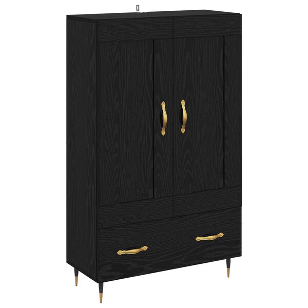 vidaXL Highboard Czarny Dąb 69,5 x 31 x 115 cm Materiał drewnopochodny