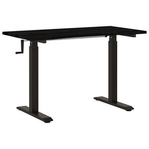 vidaXL Biurko Czarny i ciemny brąz 120 x 60 cm Dąb lite