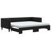 vidaXL Sofa rozsuwana z materacami, czarna, 90x190 cm, tkanina