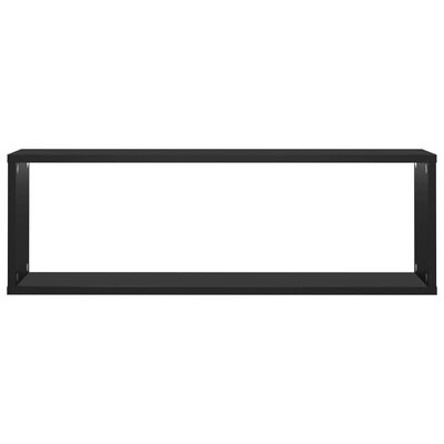 vidaXL Półki ścienne kostki, 4 szt., czarne, 80x15x26,5 cm, płyta
