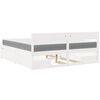 vidaXL Ł&oacute;żko z szufladami i materacem, białe, 200x200 cm, sosnowe