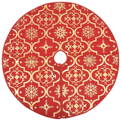 vidaXL Luksusowa osłona pod choinkę ze skarpetą, czerwona, 90 cm