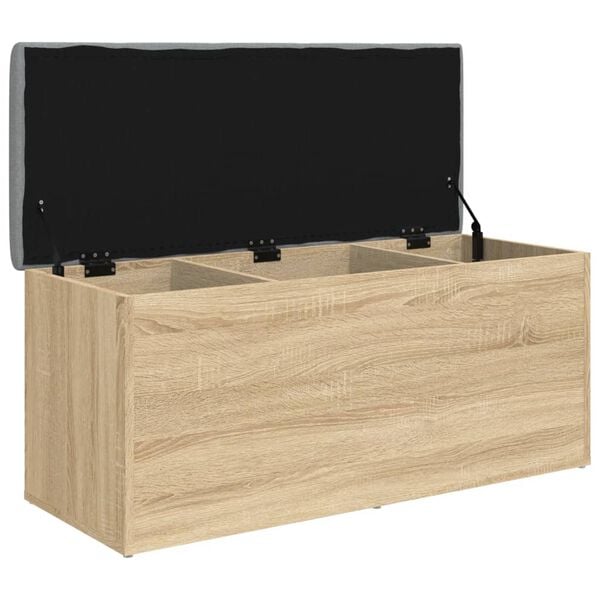 vidaXL Ławka ze schowkiem Sonoma Oak 102x42x45 cm Drewno konstrukcyjne