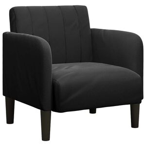 vidaXL Sofa Fotel z Podłokietnikami Czarny 54 cm Aksamit