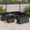 vidaXL Zestaw Sof na Ogr&oacute;d z poduszką 9 pcs Czarny Rattan poli