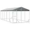 vidaXL Kojec dla psa, z dachem, srebrny, 3x7,5x2,5 m, stal