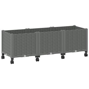 vidaXL Donica ogrodowa na k&oacute;łkach jasnoszary 120 x 40 x 48 cm PP