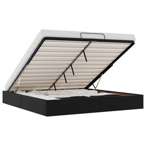 vidaXL Rama ł&oacute;żka otomana bez materaca, czarna, 200x200 cm, ekosk&oacute;ra