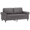 vidaXL 2-osobowa sofa, szary, 140 cm, sztuczna sk&oacute;ra