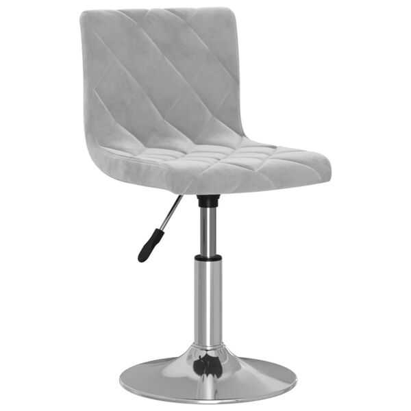 vidaXL Stołek barowy, jasnoszary, obity aksamitem