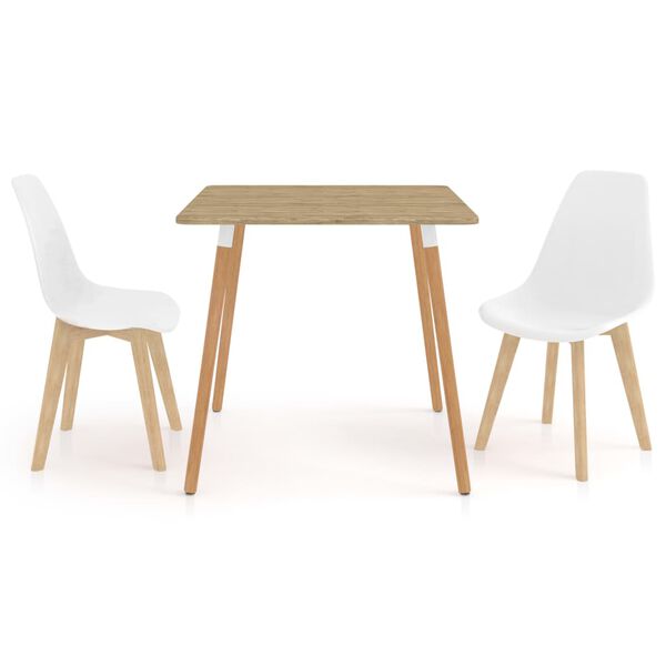 vidaXL 3-częściowy zestaw mebli jadalnianych, biały