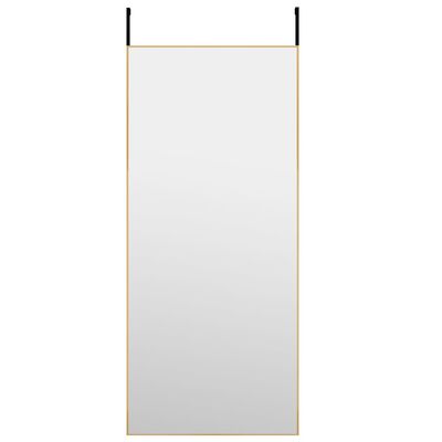 vidaXL Lustro na drzwi, złote, 40x100 cm, szkło i aluminium