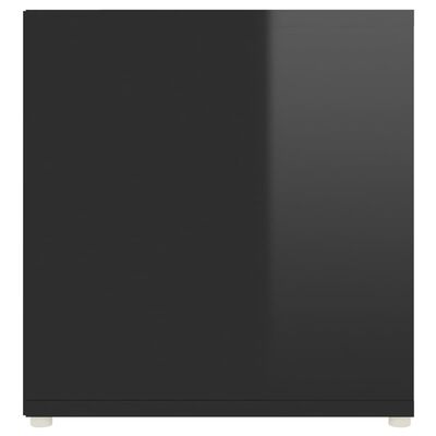 vidaXL Szafka pod TV, czarna na wysoki połysk, 107x35x37 cm, płyta