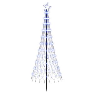vidaXL Choinka świąteczna LED 180 cm 230 LED Niebieski Żelazo Czarny