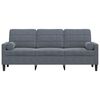 vidaXL 3-osobowa sofa z poduszkami, ciemnoszara, 180 cm, aksamit