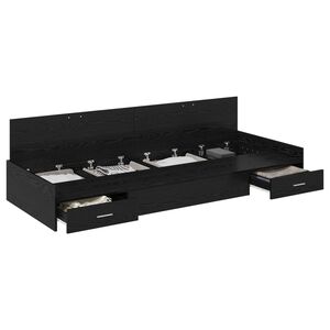 vidaXL Ramka ł&oacute;żka Czarny Dąb 100 x 200 cm Materiał drewnopochodny