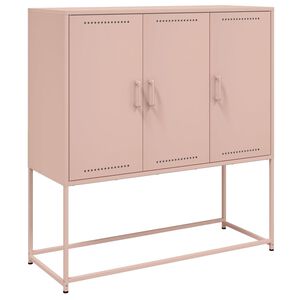 vidaXL Szafka, r&oacute;żowa, 100,5x39x107 cm, stal