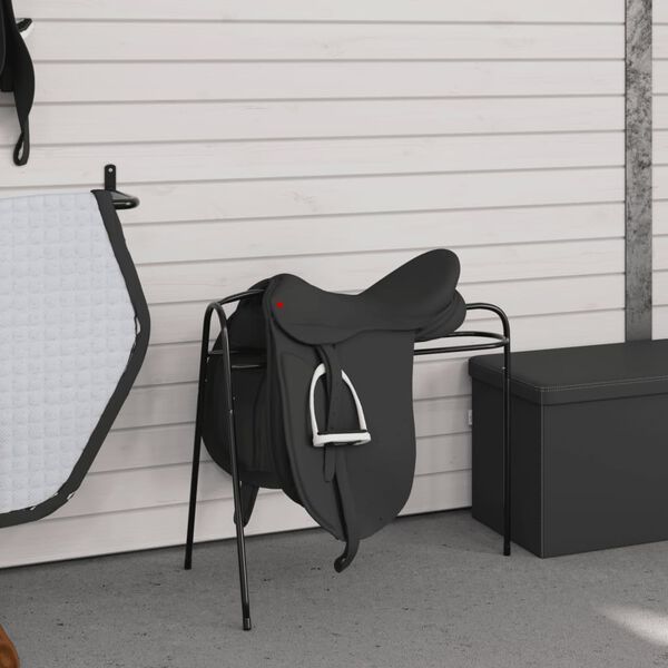 vidaXL Stojak na siodło, z 3 nogami, wolnostojący, czarny, żelazny