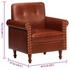 vidaXL Fotel klubowy, brązowy, skóra naturalna