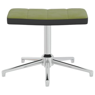 vidaXL Fotel z podnóżkiem, jasnozielony, aksamit i PVC