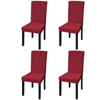 vidaXL Elastyczne pokrowce na krzesła w prostym stylu, bordo 4 szt.