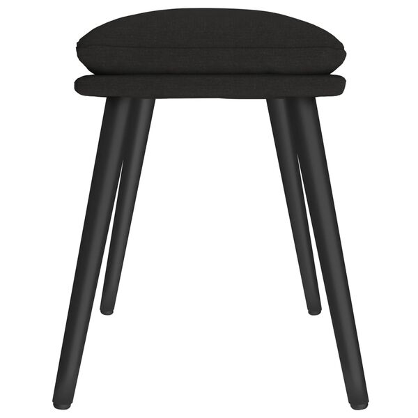 vidaXL Podnóżek, czarny, 45x29,5x35 cm, tapicerowany tkaniną