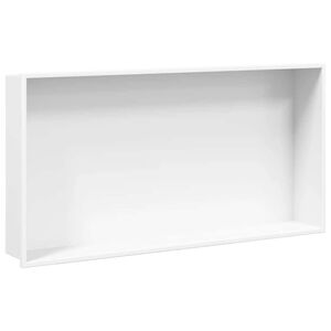 vidaXL Wnęka prysznicowa, biała matowa, 62x32x9 cm, stal nierdzewna
