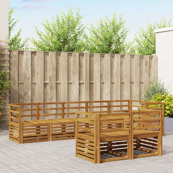 vidaXL Zestawy sof 8 pcs Naturalny Lite Drewno Akacji