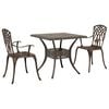 vidaXL Zestaw stoł&oacute;w ogrodowych 3 pcs kolor bronzu Aluminium odlewane