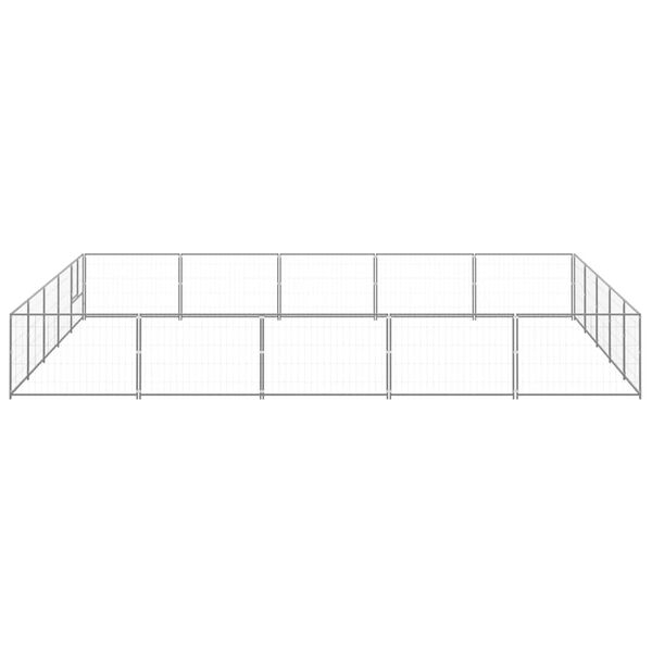 vidaXL Kojec dla psa, srebrny, 25 m&sup2;, stalowy