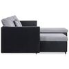 vidaXL 4-osobowa sofa rozkładana, tapicerowana sztuczną sk&oacute;rą, czarna