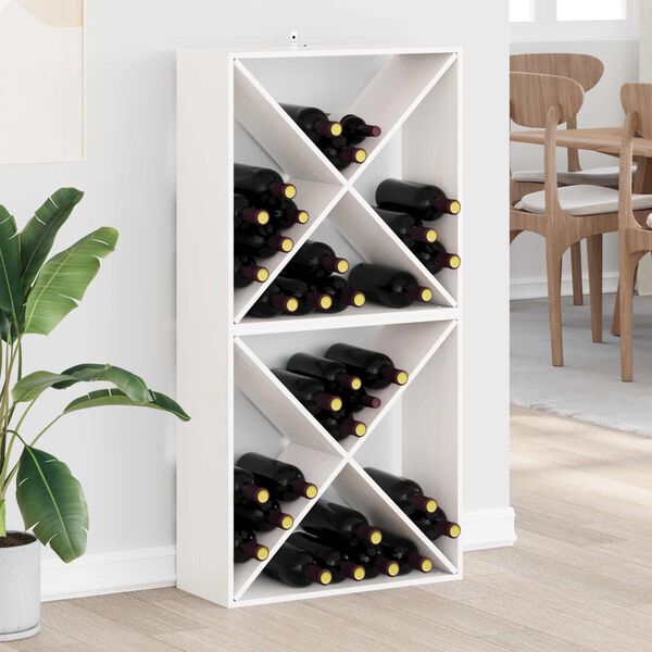 vidaXL Regał na wino 2 pcs Biały 62 x 25 x 62 cm Lite drewno sosnowe