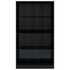 vidaXL 4-poziomowy regał, wysoki połysk, czarny, 80x24x142 cm