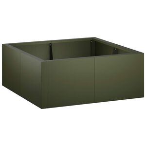vidaXL Mur oporowy 4 szt. 100 x 100 x 30 cm Stal Oliwkowy zielony