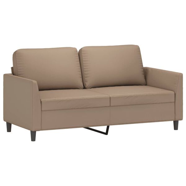 vidaXL 2-osobowa sofa, kolor cappuccino, 140 cm, sztuczna sk&oacute;ra