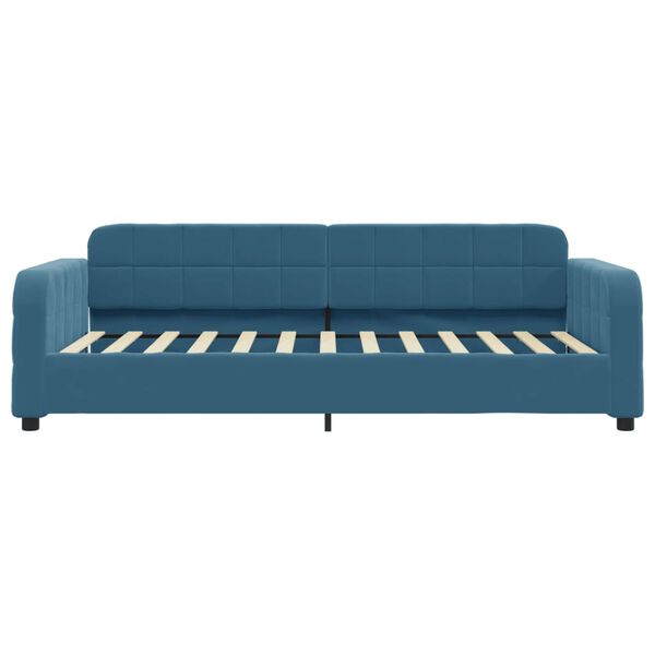 vidaXL Sofa z materacem do spania, niebieska, 90x200 cm, aksamit