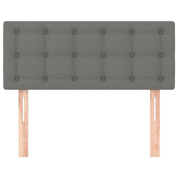 vidaXL Zagłówek do łóżka, ciemnoszary, 100x5x78/88 cm, tkanina
