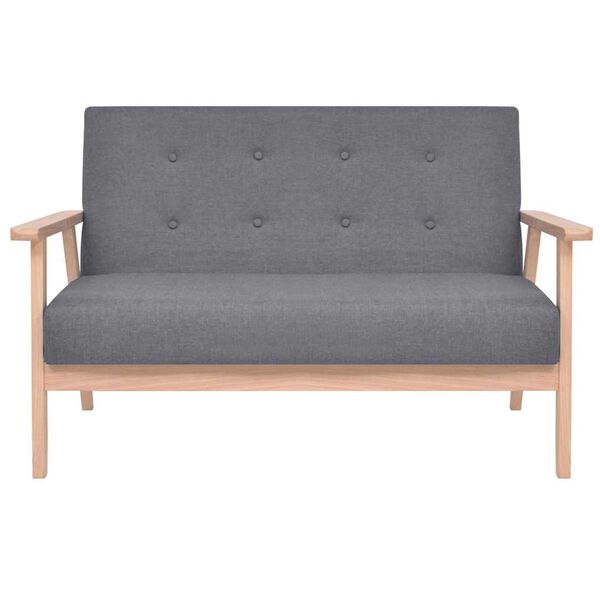 vidaXL 2-osobowa sofa materiałowa, ciemnoszara