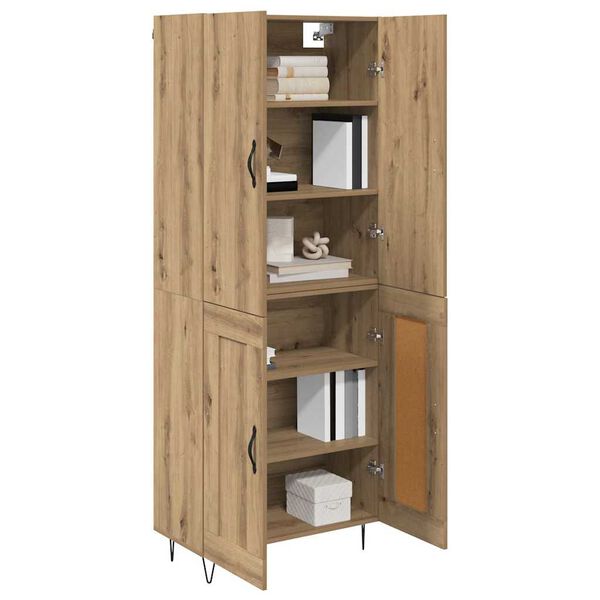 vidaXL Highboard 2 pcs Dąb rzemieślniczy Drewno inżynieryjne i szkło