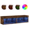 vidaXL Szafki pod TV, z LED, 2 szt., przydymiony dąb, 60x30x30 cm