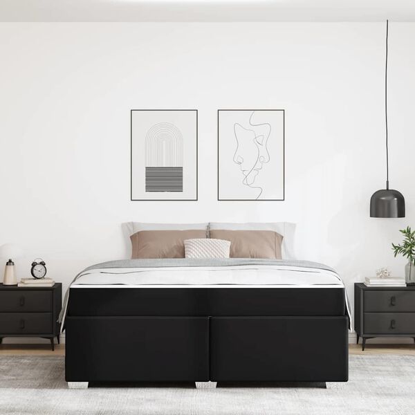 vidaXL Ramka łóżka z materacem Czarny 180 x 200 cm tkanina