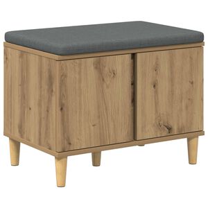 vidaXL Ławka w przedpokoju Dąb Rzemieślniczy 60 x 38 x 46 cm