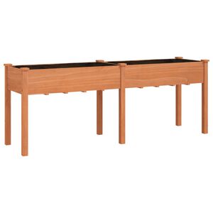 vidaXL Kwietnik z wyści&oacute;łką, brązowy, 203x53x76 cm, drewno jodłowe