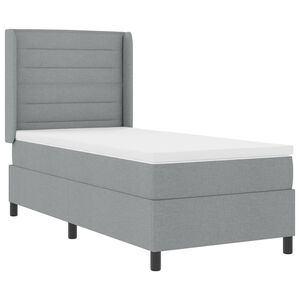 vidaXL Ł&oacute;żko z sprężyną LED Jasnoszary 100 x 200 cm tkanina