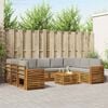 vidaXL Zestawy sof 10 pcs Naturalny i Jasny Szary Lite Drewno Akacji