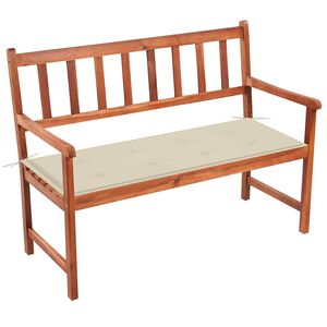 vidaXL Ławka ogrodowa z poduszką, 120 cm, drewno akacjowe