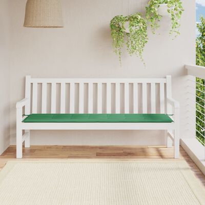 vidaXL Poduszka na ławkę ogrodową, zielona 180x50x3 cm, tkanina Oxford