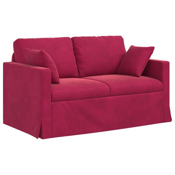 vidaXL Sofa Czerwone wino