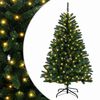 vidaXL Sztuczna choinka z zawiasami 180 cm 300 LED Ciepła biel stal